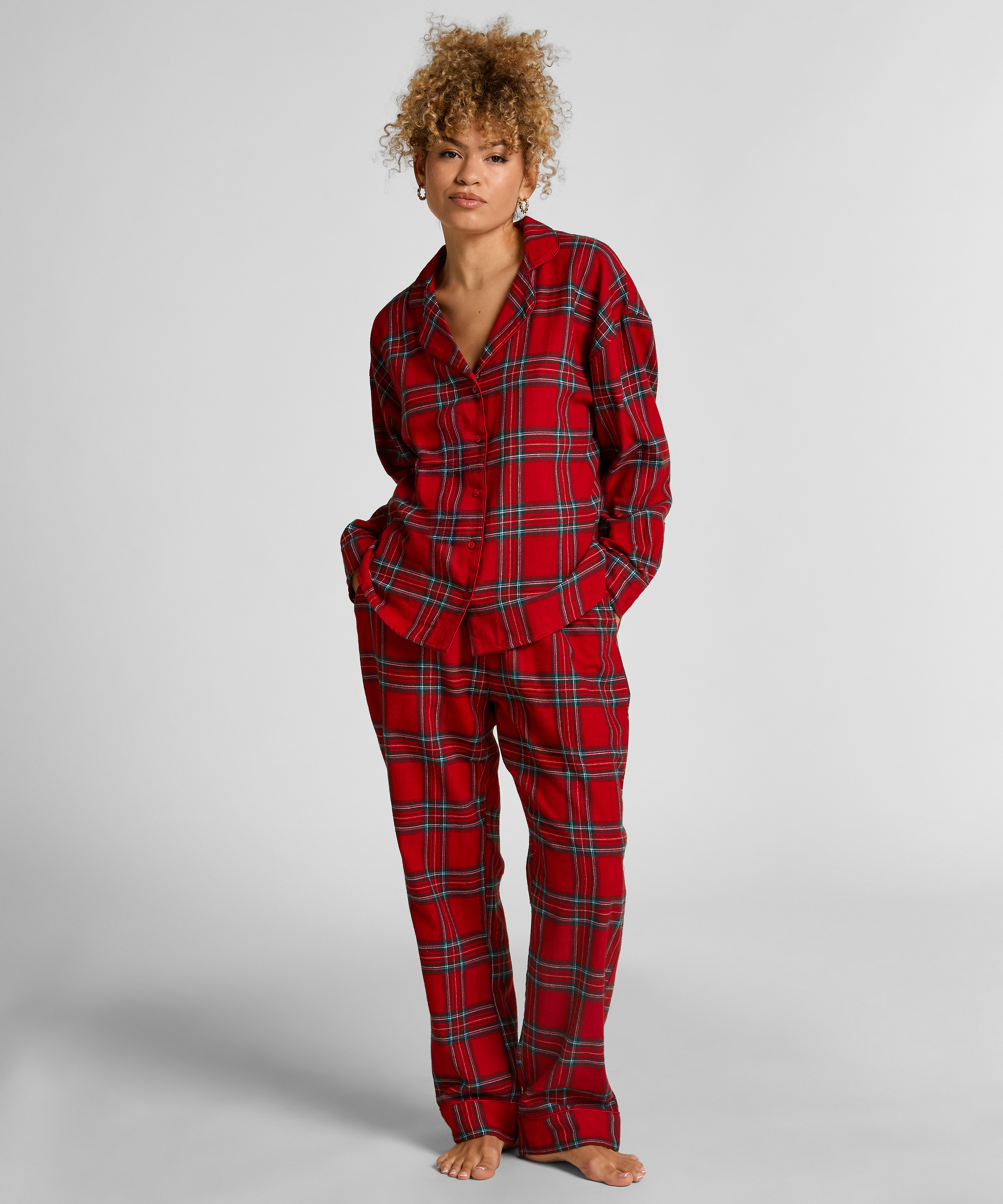 Petite Pyjamahose Flanell, Rot, main