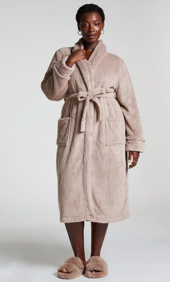 Peignoir Fleece, Beige, model Peignoir Fleece, Beige