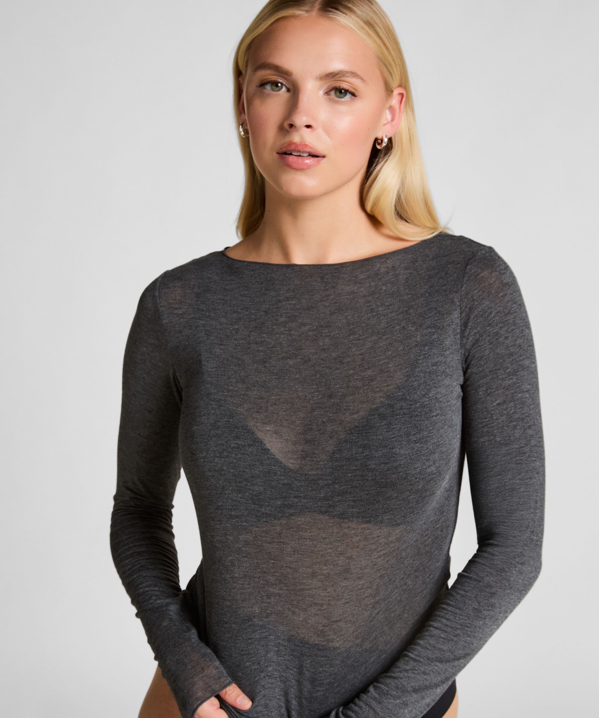 super soft Shirt aus Kaschmir-Mix mit U-Boot-Ausschnitt