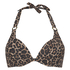 Vorgeformtes Push-up Bügel-Bikinitop Leopard, Beige