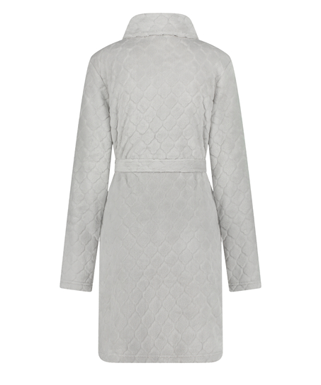 Bademantel Zip Fleece, Grau