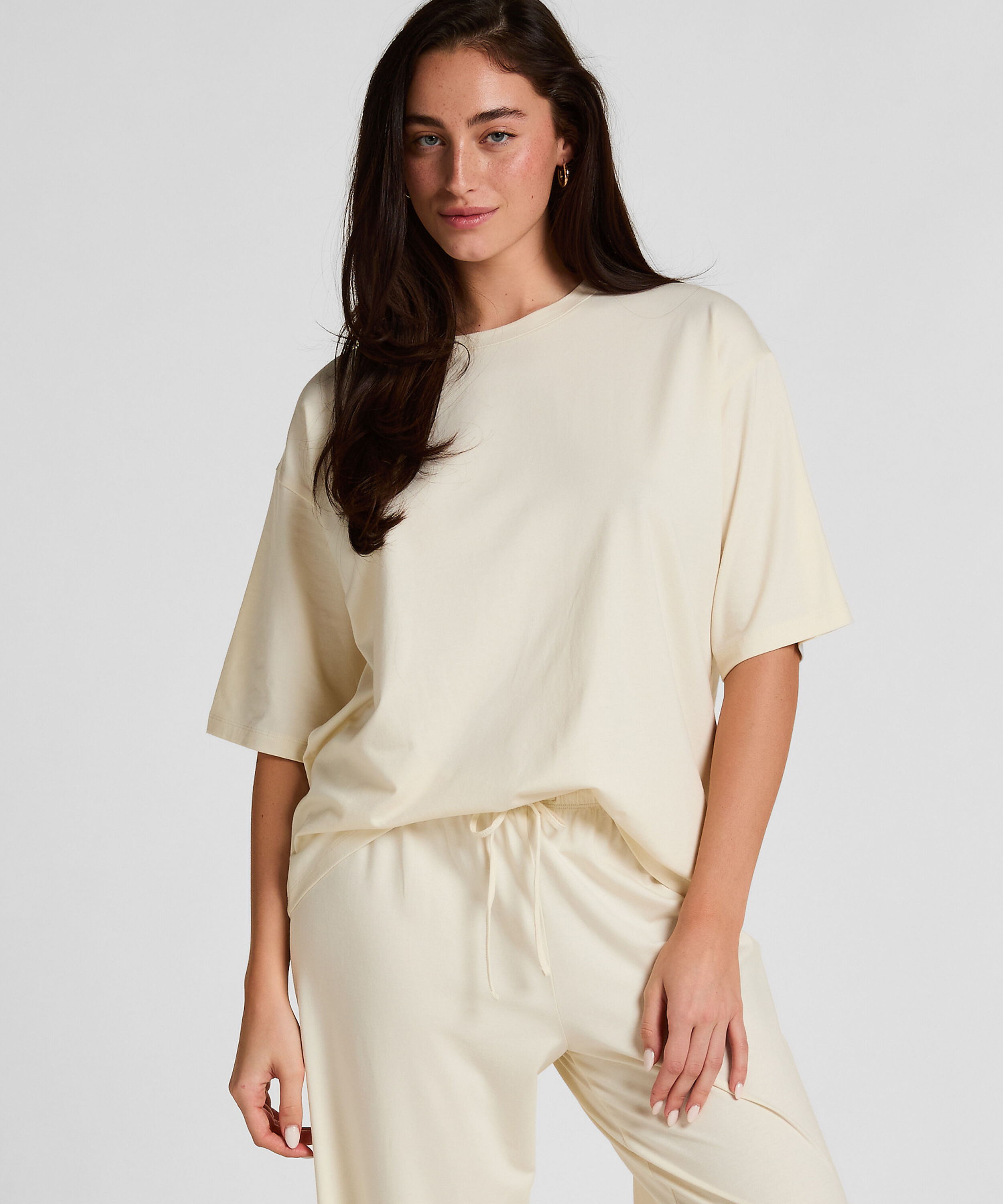 Pyjama Top Loose, Weiß Pyjama Top Loose, Weiß