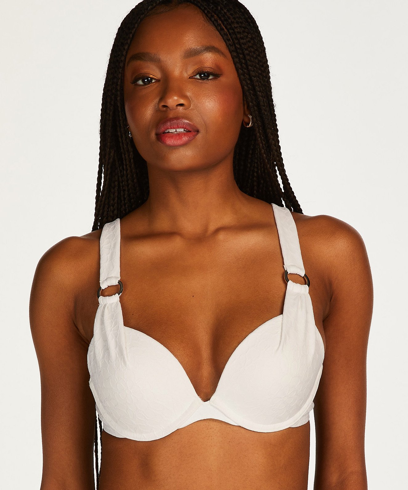 Haut de bikini rembourré Push-Up Sri Lanka, Blanc, main