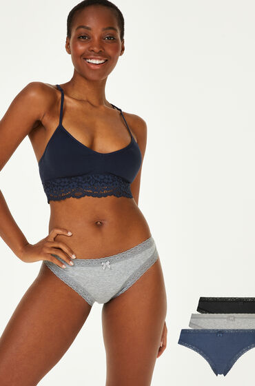 Hunkemöller 3 paires de slips Bleu