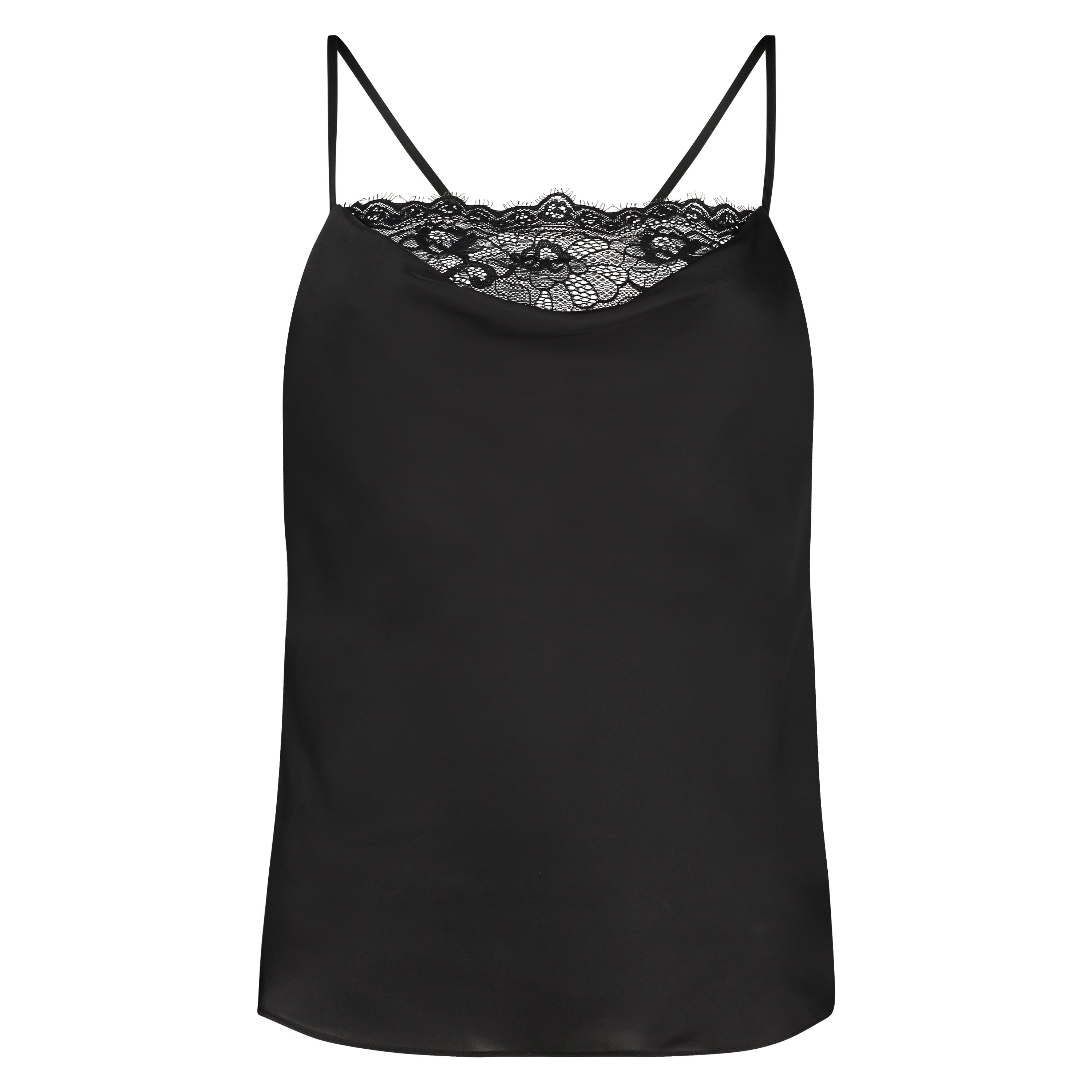 Camisole satin, Noir, main
