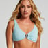 Bikini-Crop-Top Crinkle, Blau
