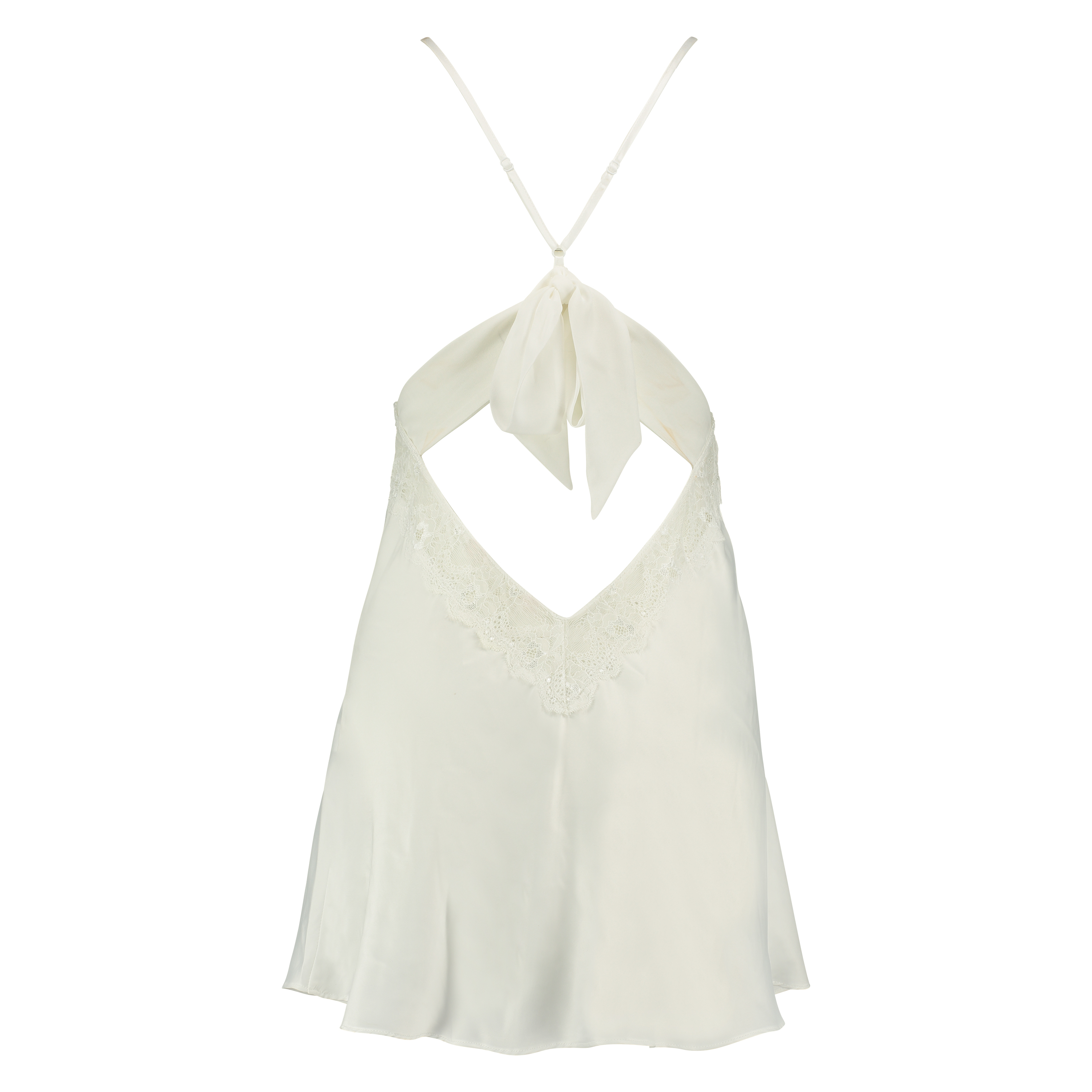 Nuisette Lessie Satin, Blanc, main