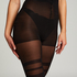 Strumpfhose Fishnet Overknee, Schwarz