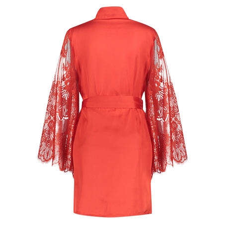 Kimono aus Satin und Spitze, Rot
