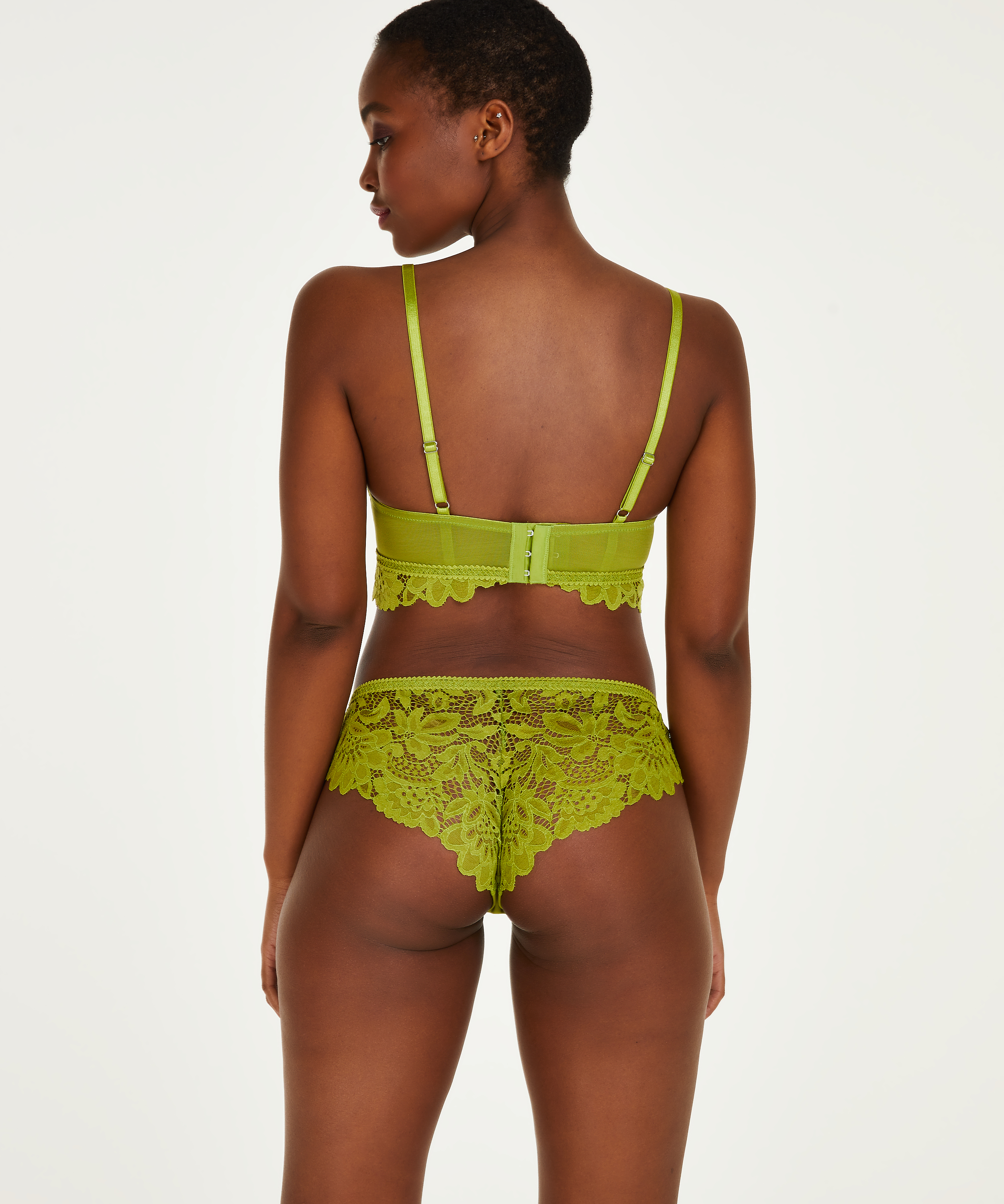 Soutien-gorge pr&eacute;form&eacute; sans armatures longline Shiloh, Vert, main