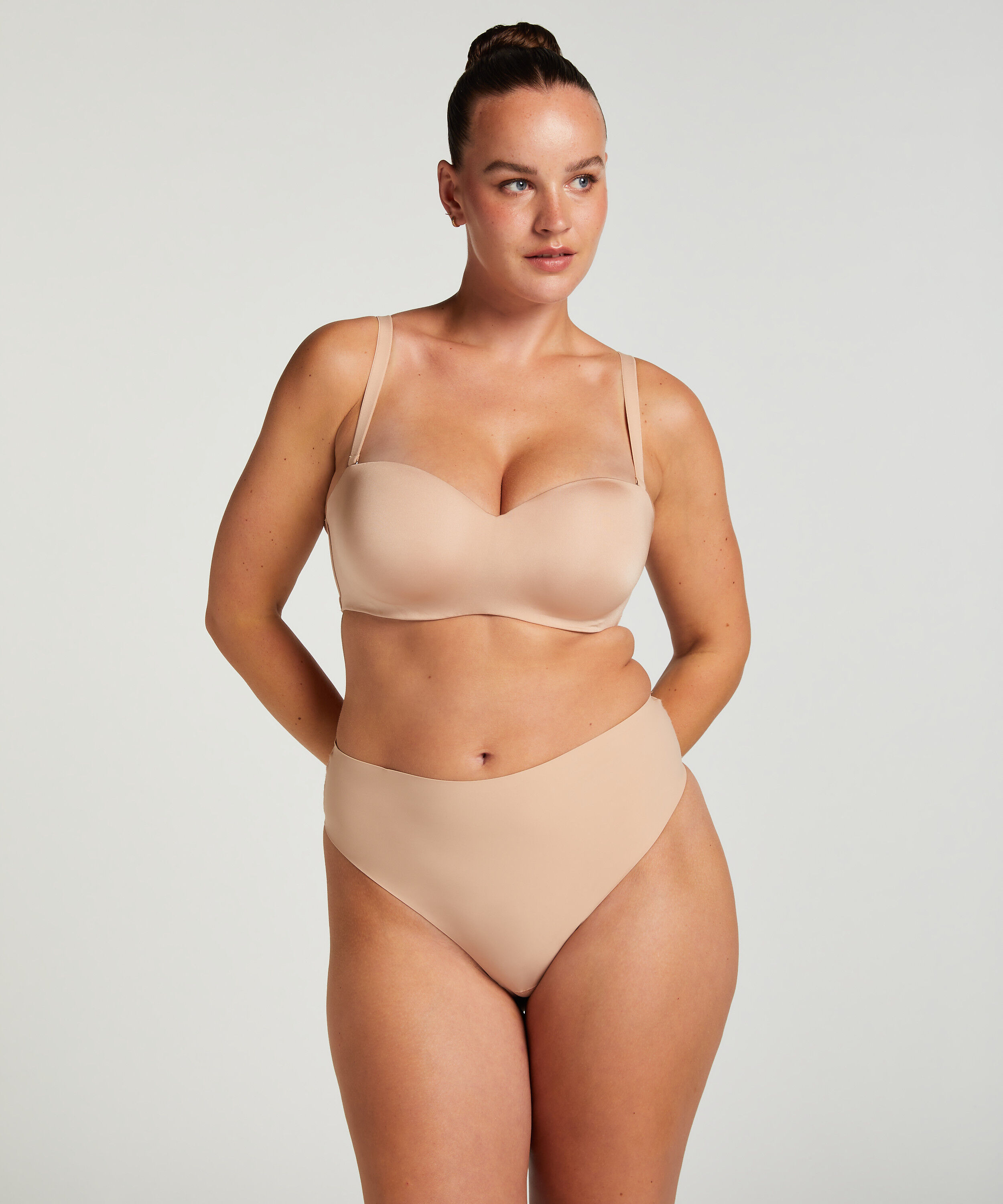 Gepolsterter tr&auml;gerloser Push-Up BH mit B&uuml;geln Smooth, Beige