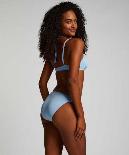 Wattiertes Bügel-Bikinioberteil Scallop, Blau