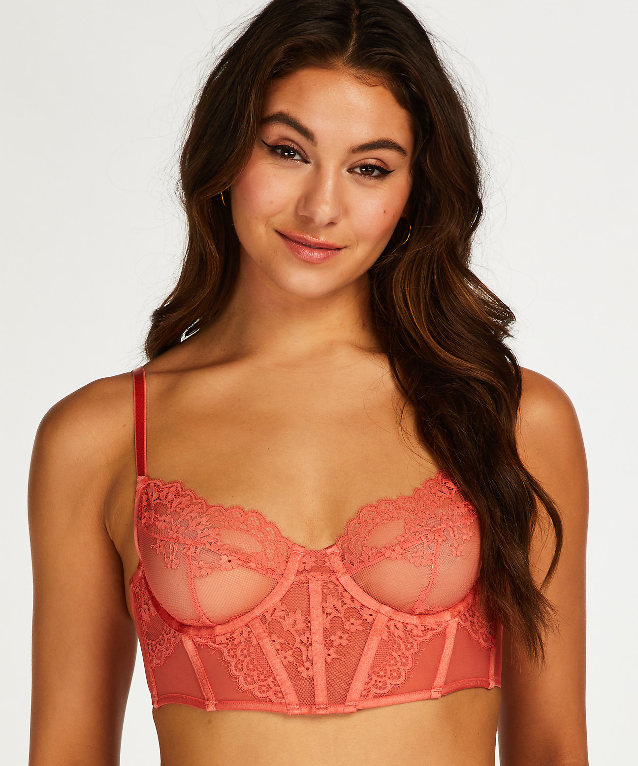 Soutien-gorge &agrave; armatures non-pr&eacute;form&eacute; longline Emily, Orange, main
