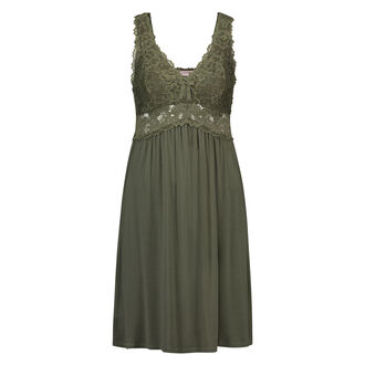 Slipdress Modal Lace mit Spitze, gr&uuml;n