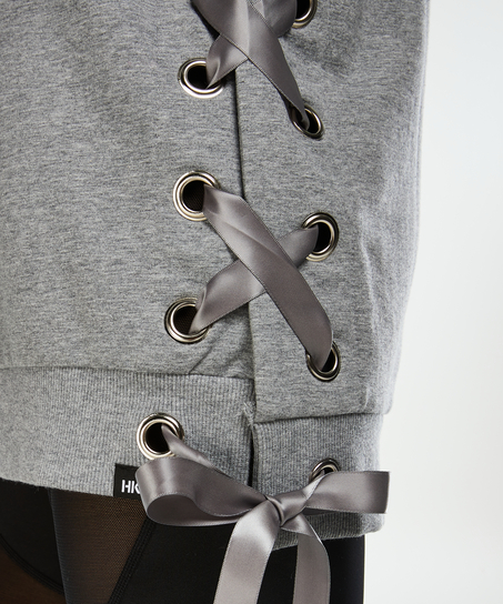 HKMX Sweater zum Schnüren, Grau