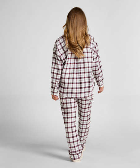 Pyjamahose aus Flanell, Weiß