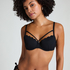 Haut de bikini pr&eacute;form&eacute; &agrave; armatures Scallop, Noir