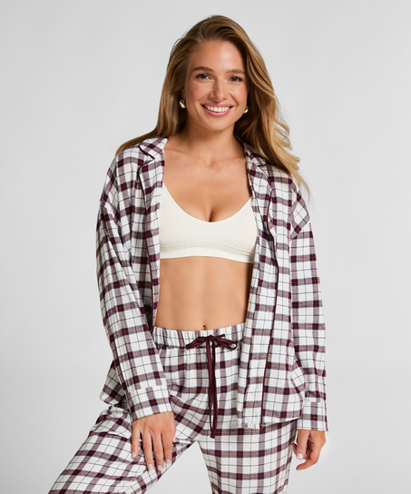 Haut de Pyjama Flanel, Blanc