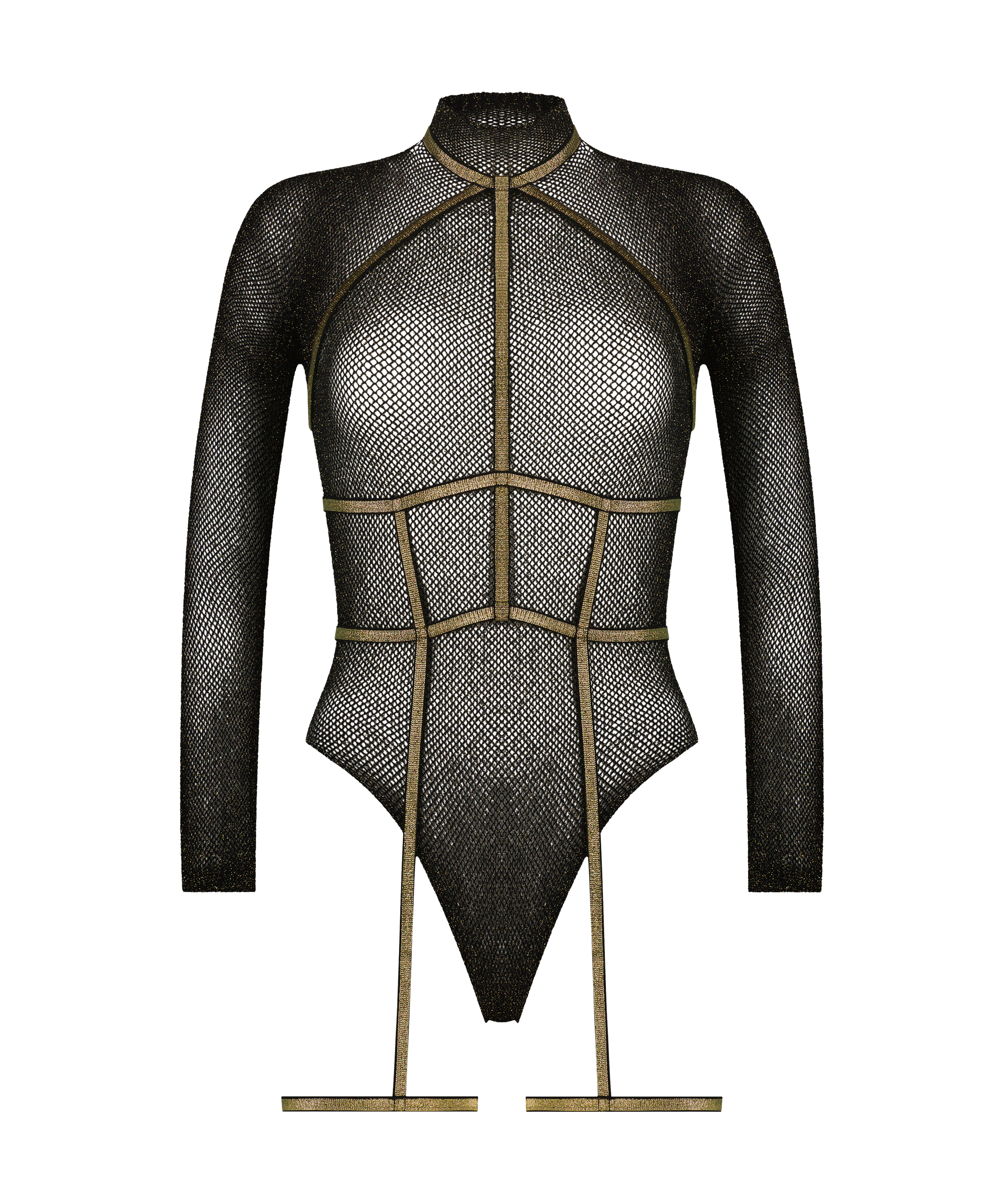 Private Lurex Body Harness Set, Schwarz, main