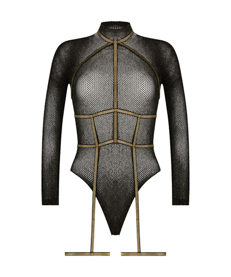 Private Lurex Body Harness Set, Schwarz