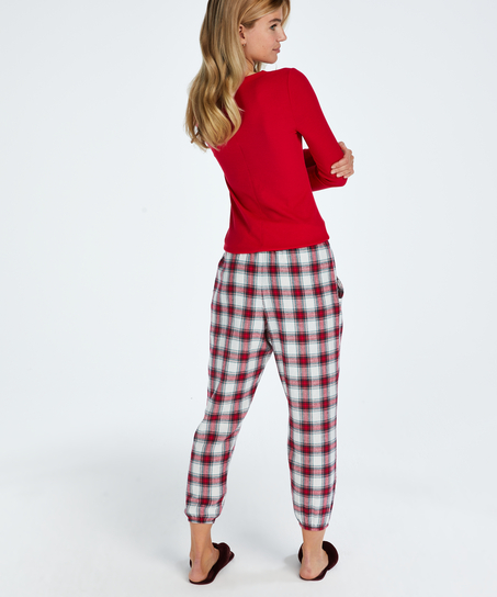Petite Pyjamahose Twill Check, Rot
