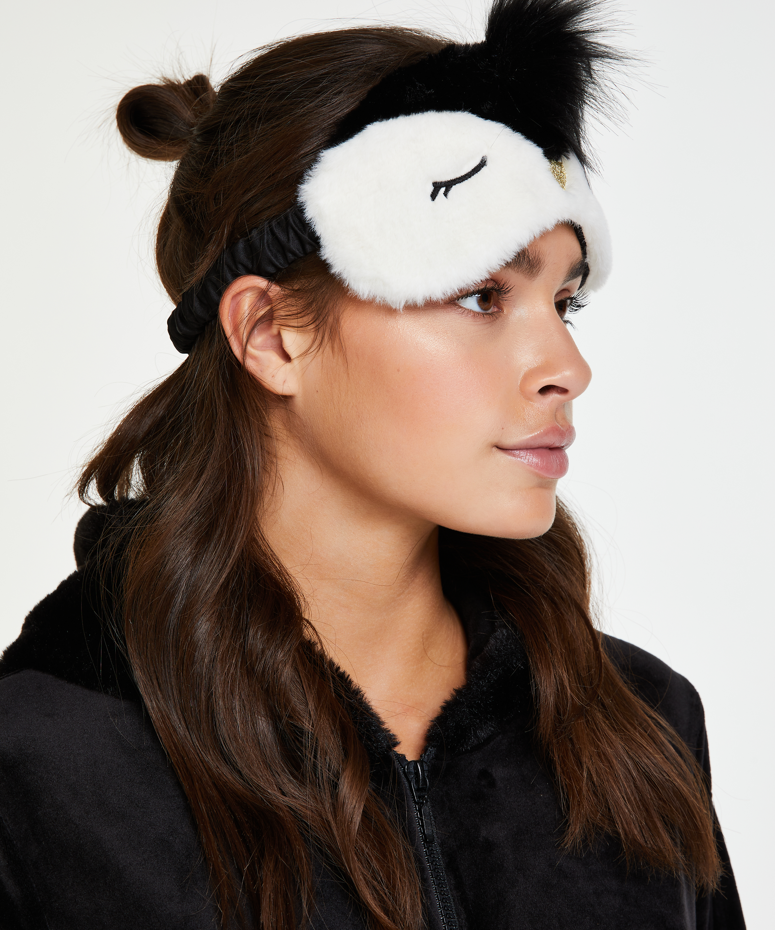 Masque de sommeil Animal, Noir, main