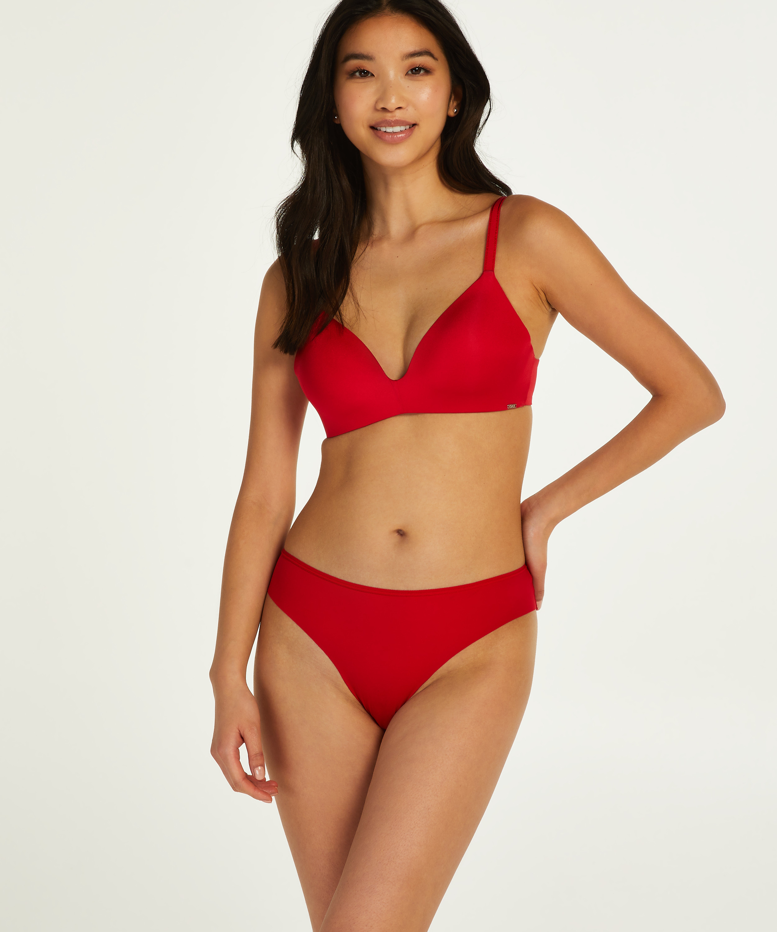Slip br&eacute;silien Invisible Lace Back, Rouge, main