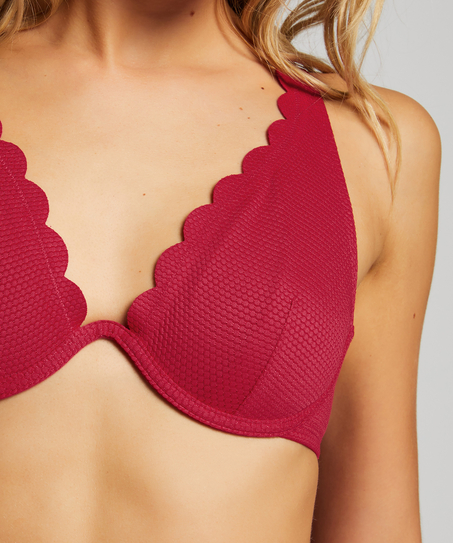 Unwattiertes Bügel-Bikini-Top Scallop, Rose
