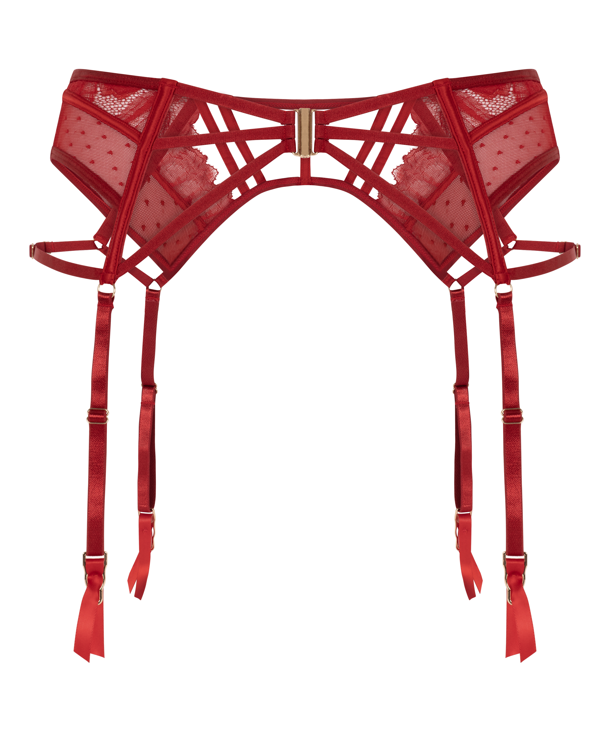 Porte-jarretelles Billie, Rouge, main