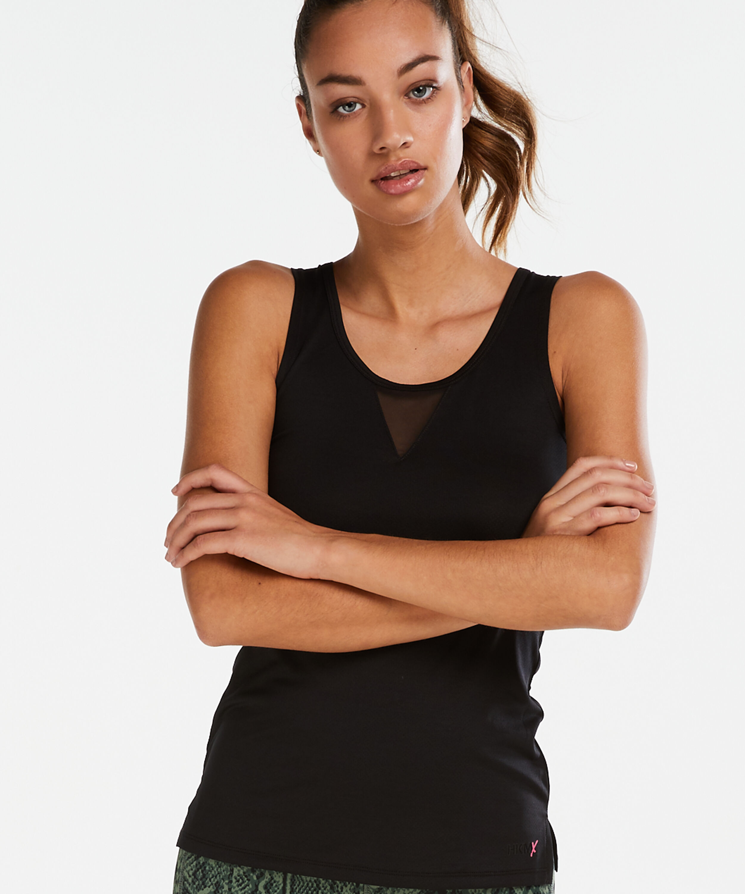 HKMX Tanktop aus Mesh, Schwarz