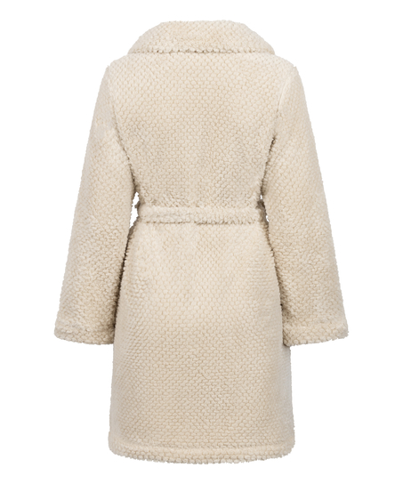 Robe de chambre en polaire à fermeture éclair, Blanc