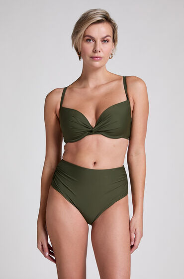 Hunkemöller Bas de bikini taille haute Cheeky shaping Luna Vert