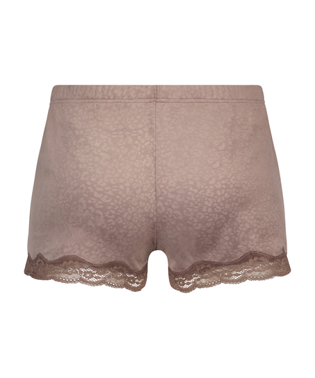 Shorts Velours Lace, Braun