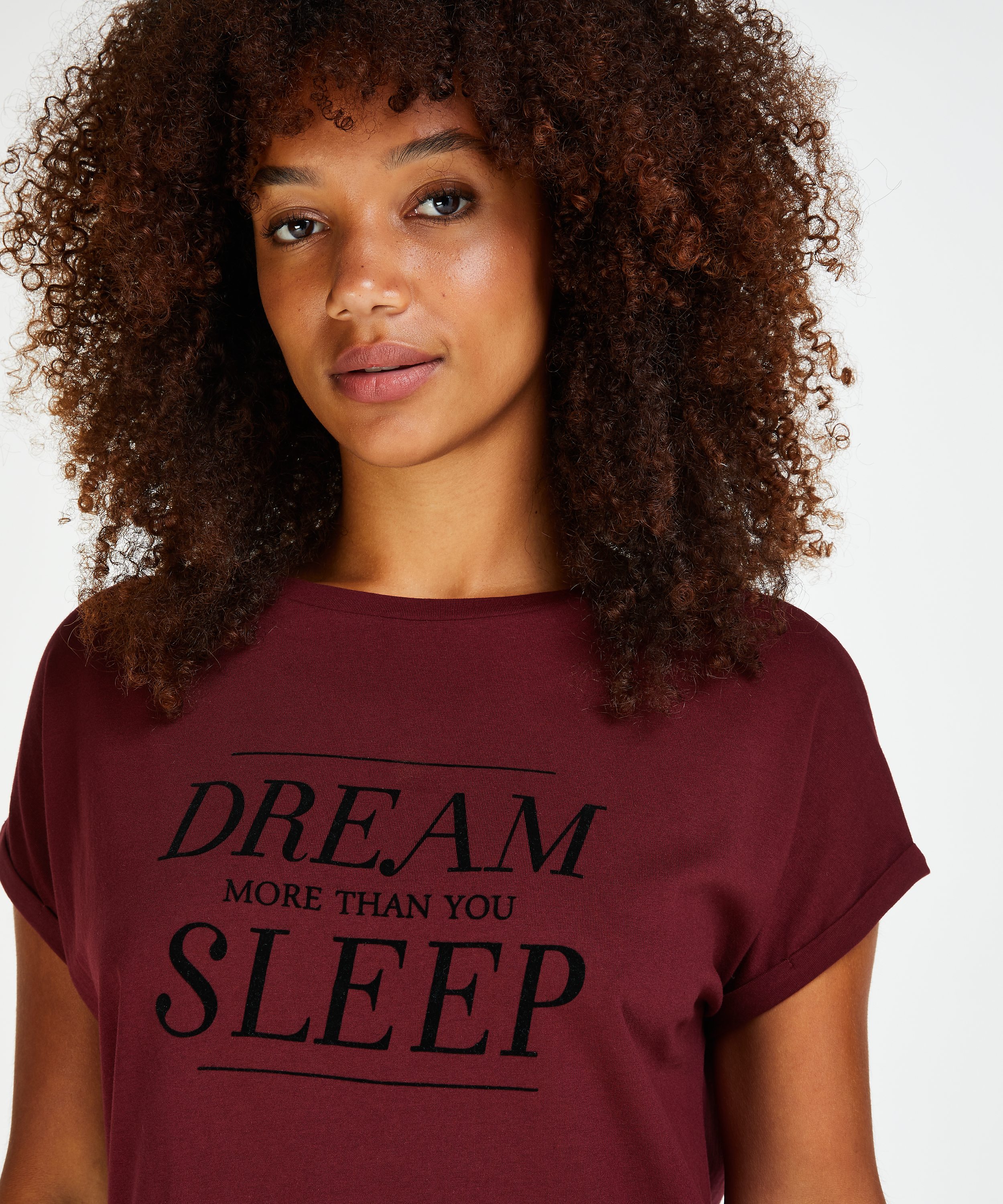 Nachthemd Rundhalsausschnitt, Rot, main