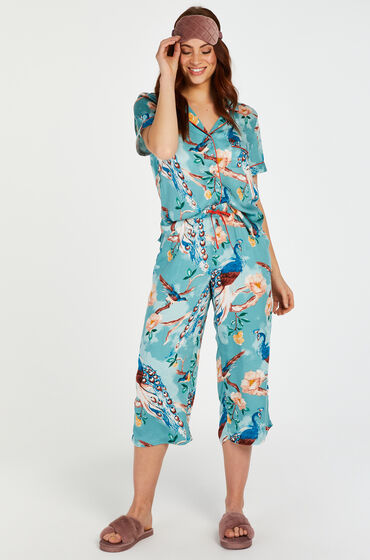 Hunkemöller Pantalon de pyjama Painted Peacock Bleu