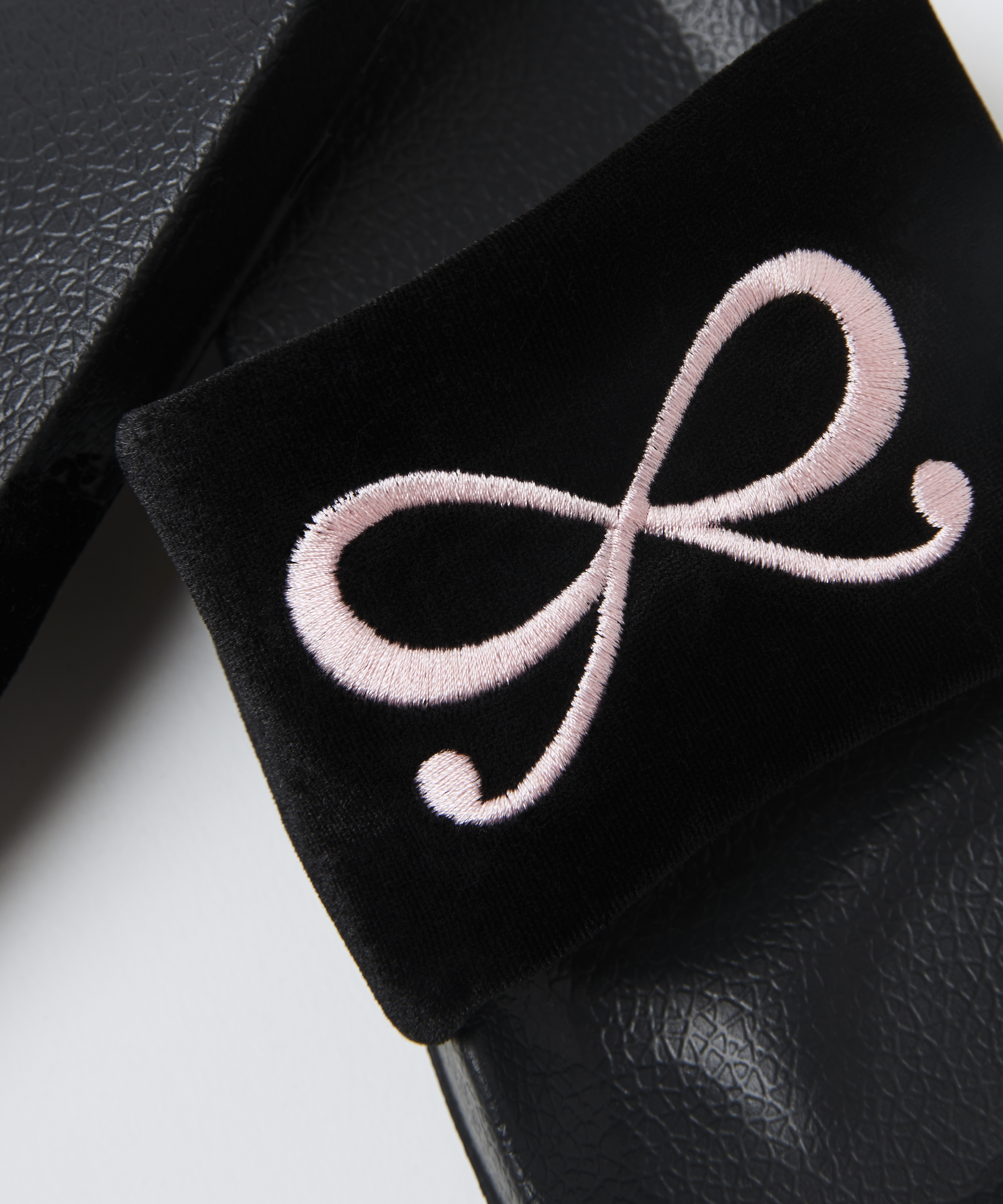 Slippers Bow Velours, Schwarz, main