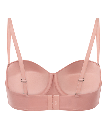 Gepolsterter trägerloser Push-Up BH mit Bügeln Smooth, Rose
