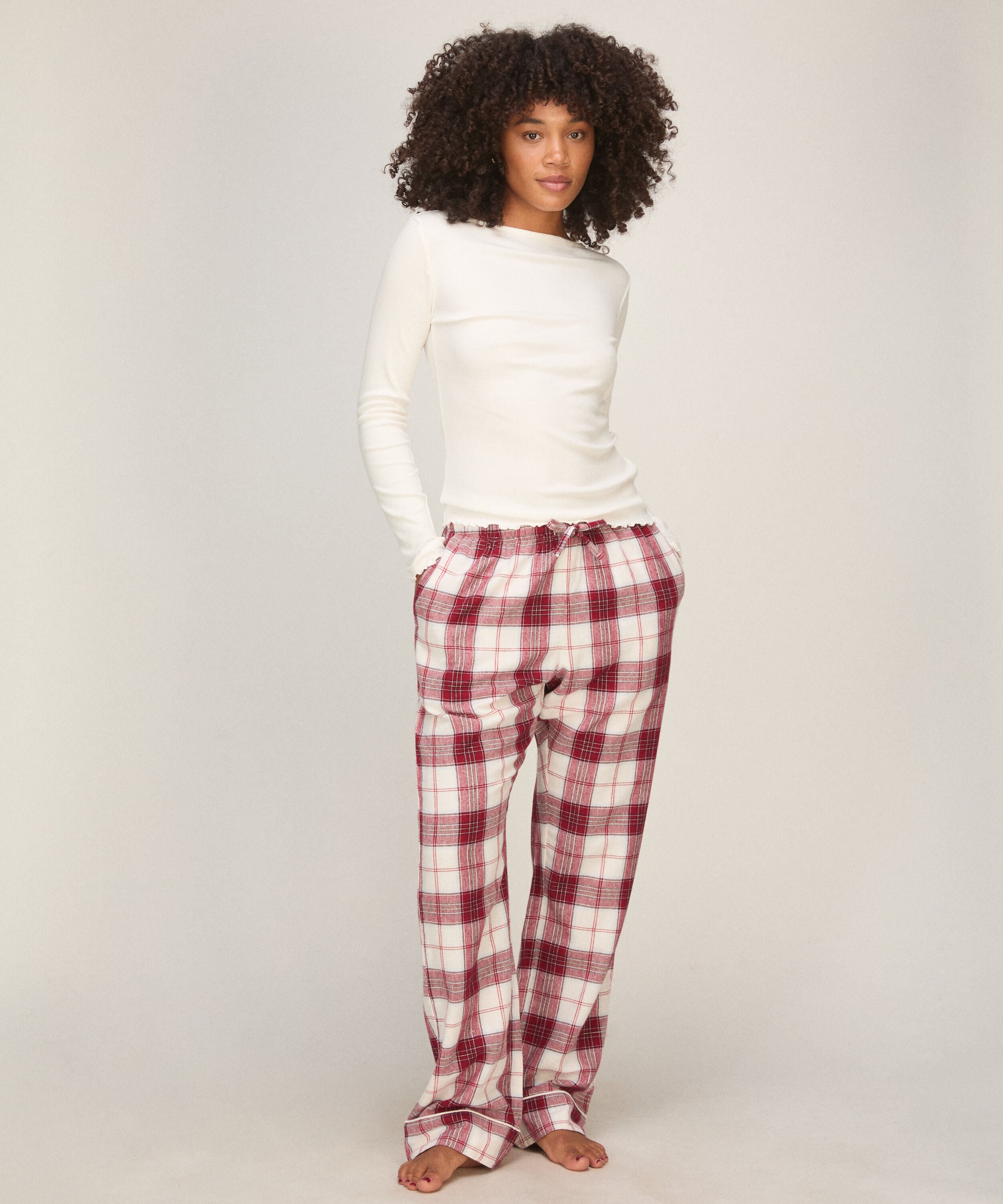 Boatneck Top, Blanc Boatneck Top, Blanc