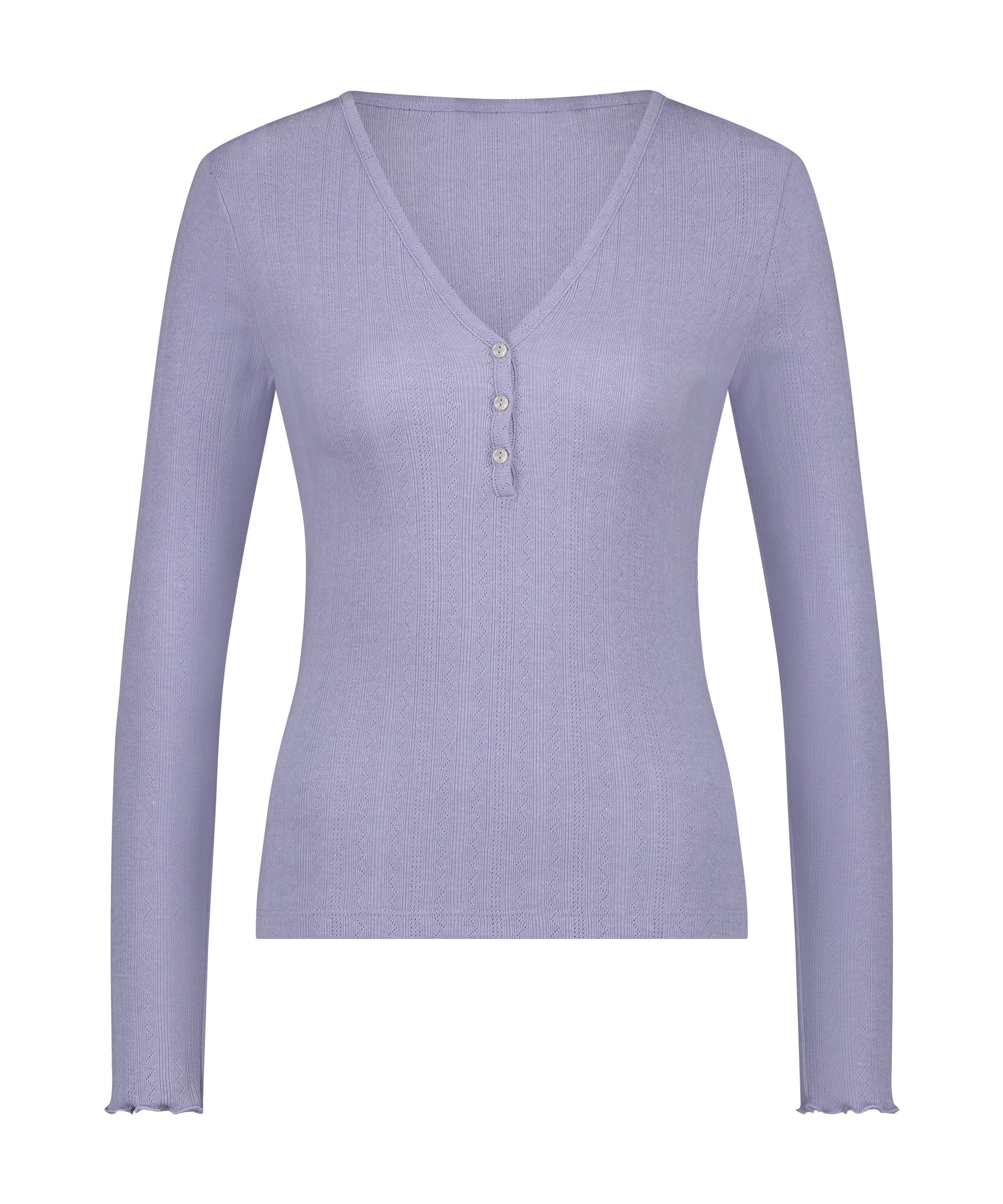 Haut de pyjama Henley, Violet, main