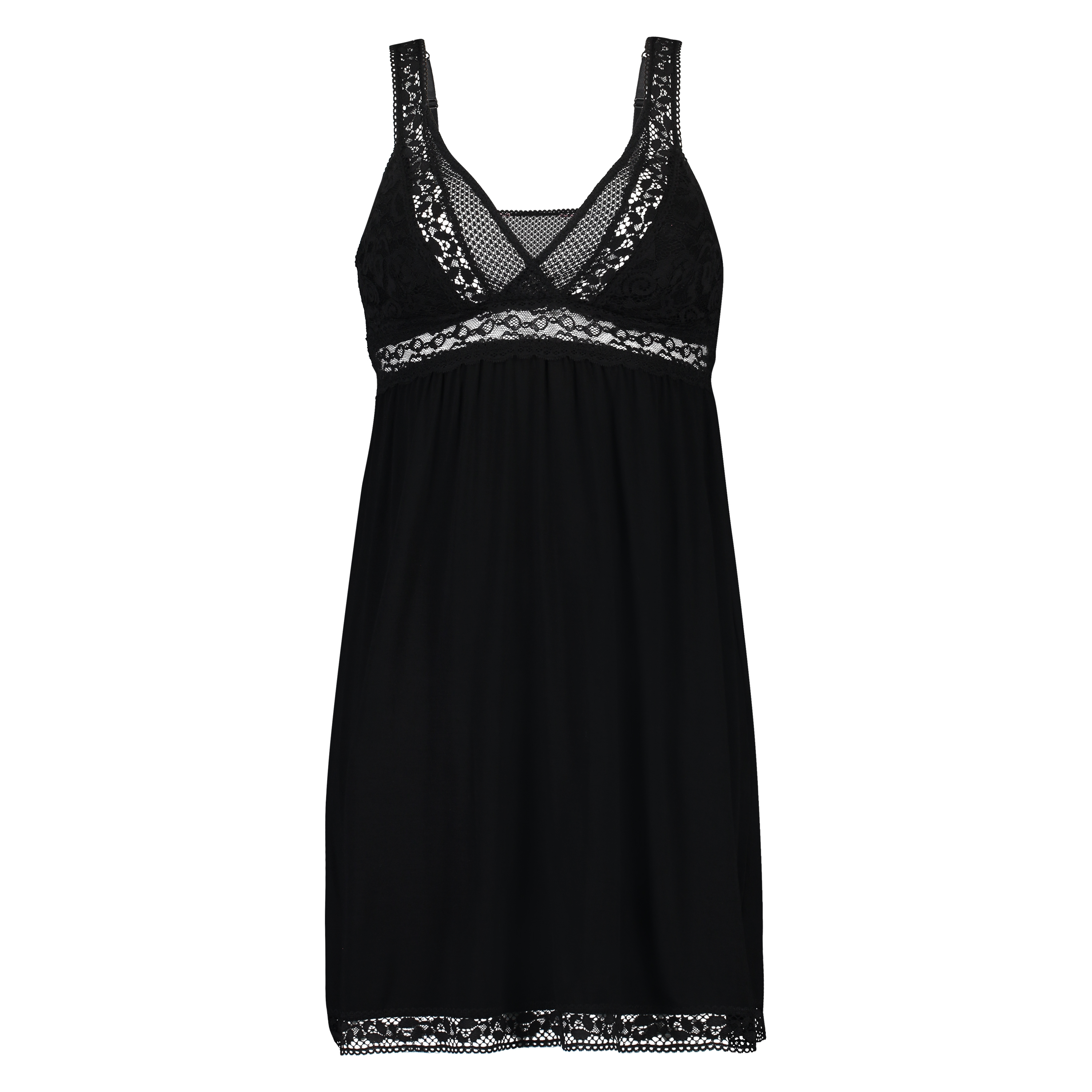 Graphic Lace slipdress, Schwarz, main