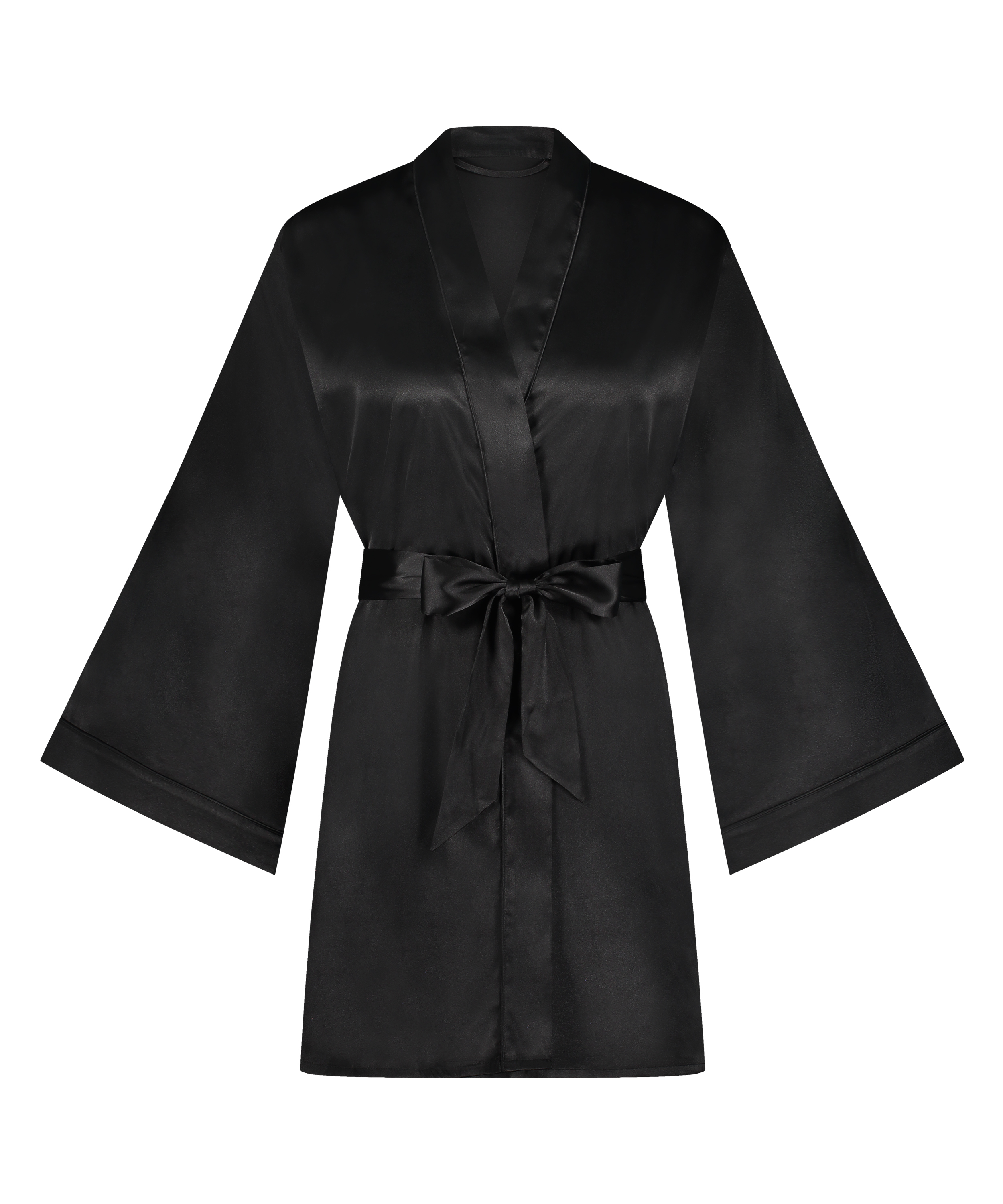 Kimono Satin, Schwarz, main