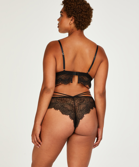 Slip brésilien échancré Sian, Noir