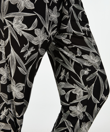 Pyjamahose Jersey, Schwarz