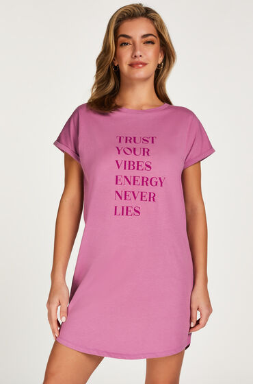 Image of Hunkemöller Nachthemd Rundhalsausschnitt Lila