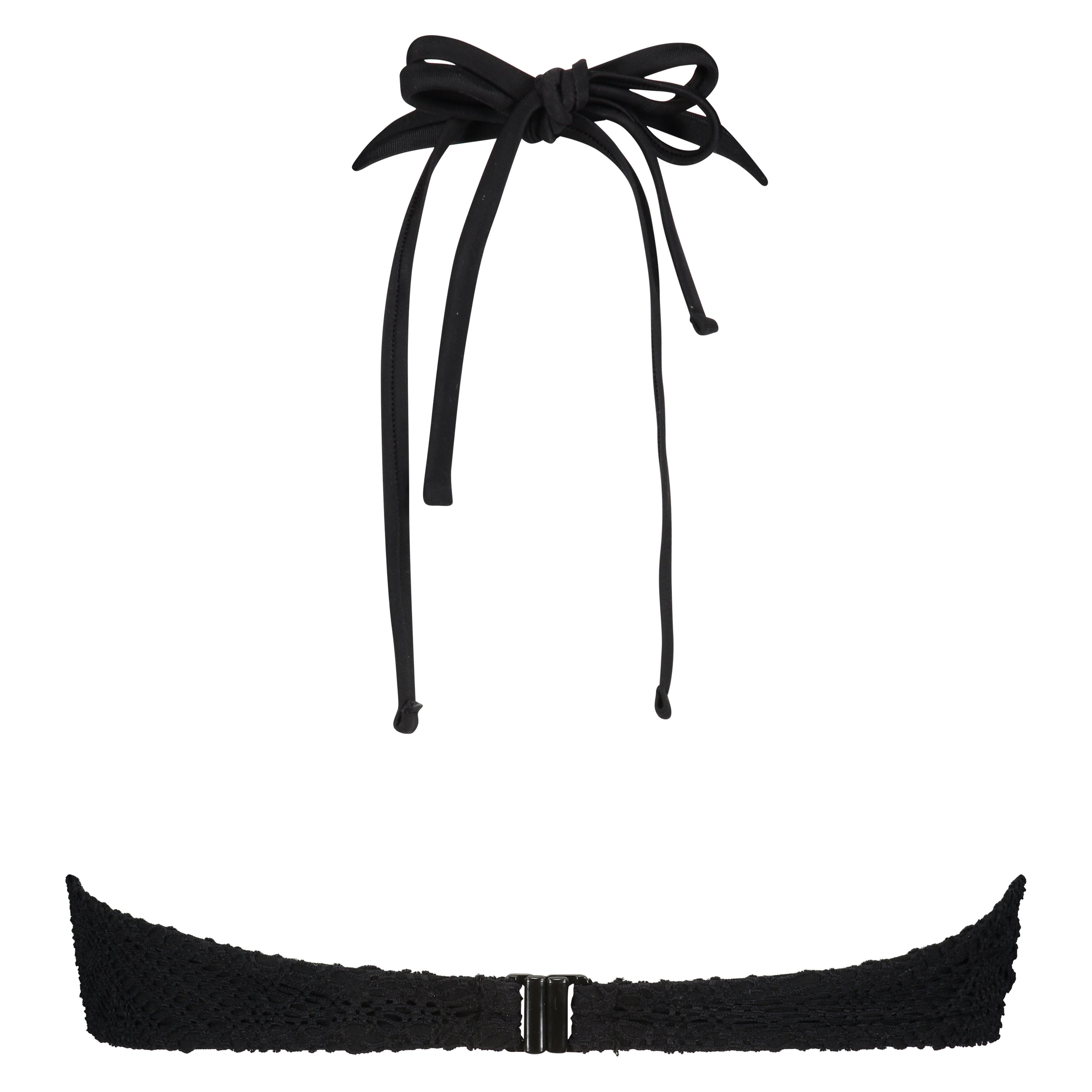 Crochet Bikini Top, Noir, main