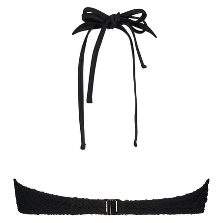 Crochet Bikini Top, Noir
