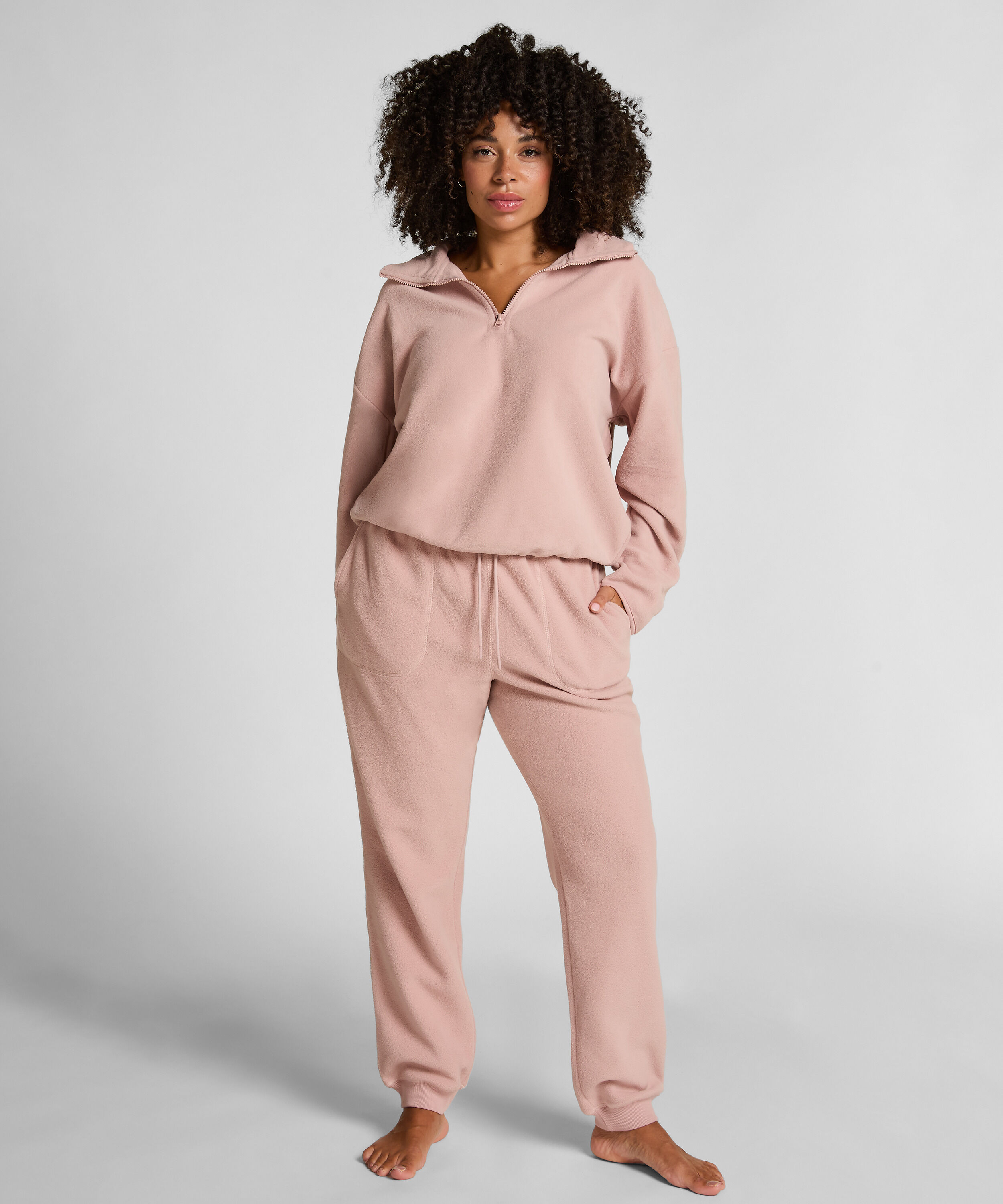 Sportlicher Jogger Fleece, Rose