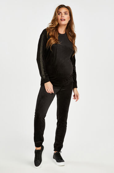 Hunkemöller Pantalons de survêtement de maternité en velours Shimmer Noir