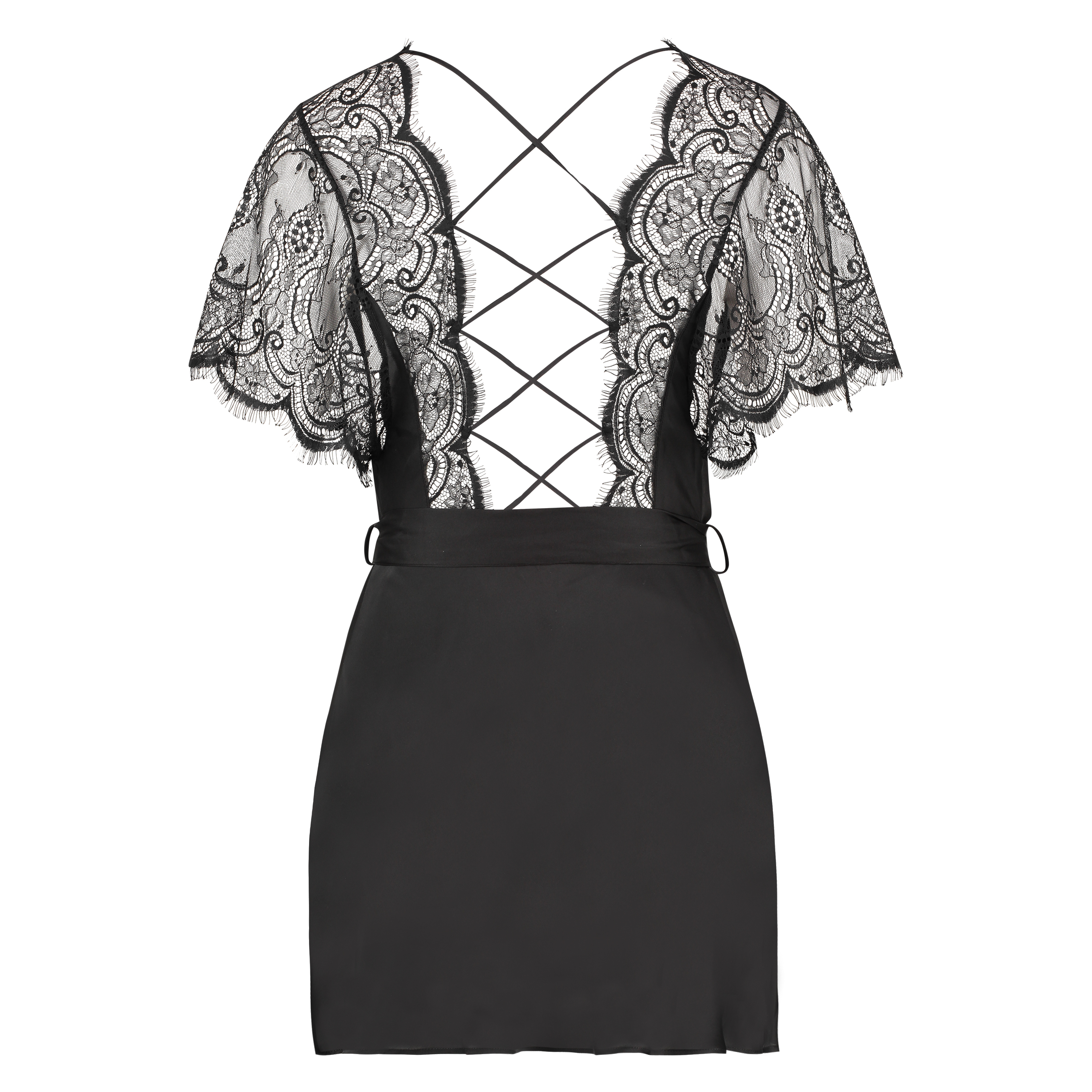 Kimono Satin Coco, Schwarz, main