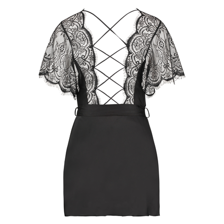 Kimono Satin Coco, Schwarz